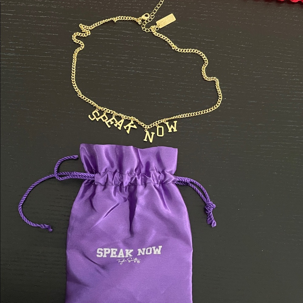 Taylor Swift Speak Now Necklace with Purple Pouch